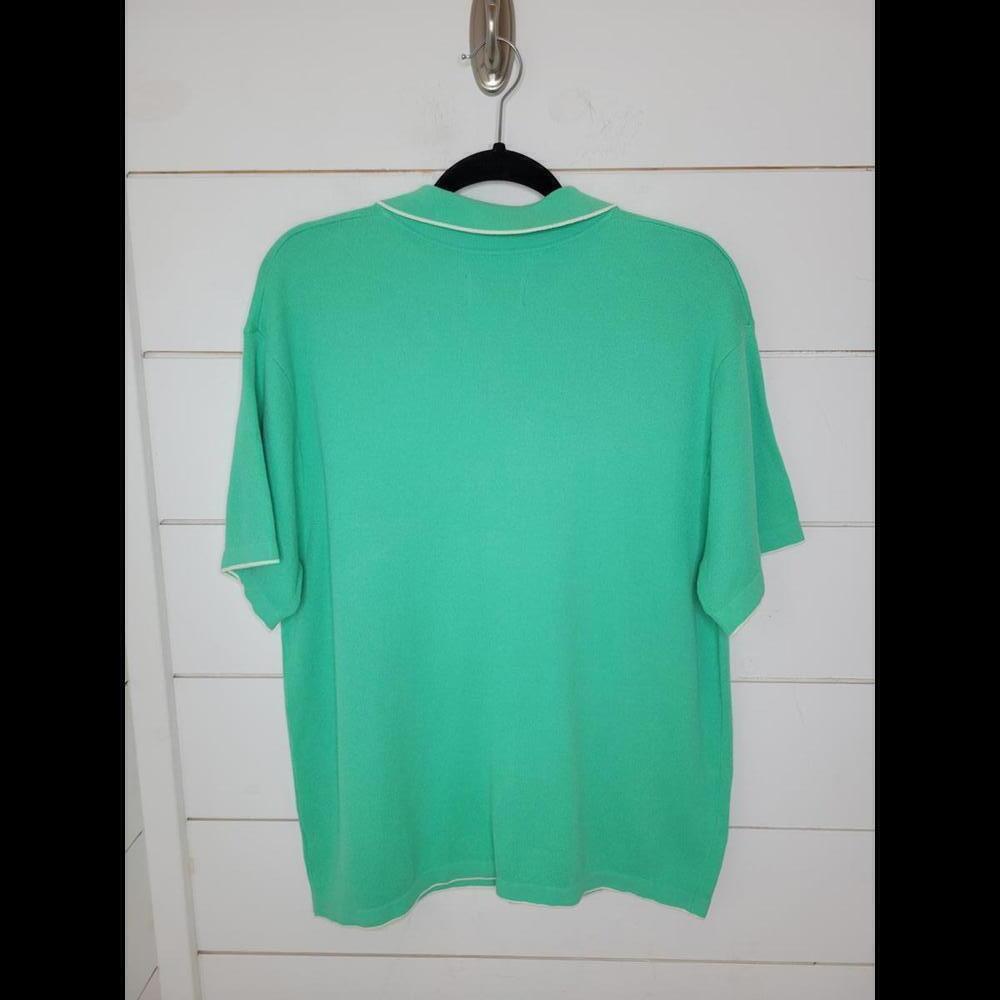 NWT Original Use medium green cotton button down shirt. - Picture 3 of 5